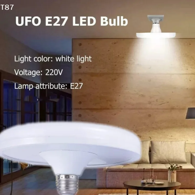 12W Indoor Lighting Flying Saucer Light Ceiling Lamp Garage UFO Lamp LED Bulb 220V E27 Base Household Energy Saving Lamp