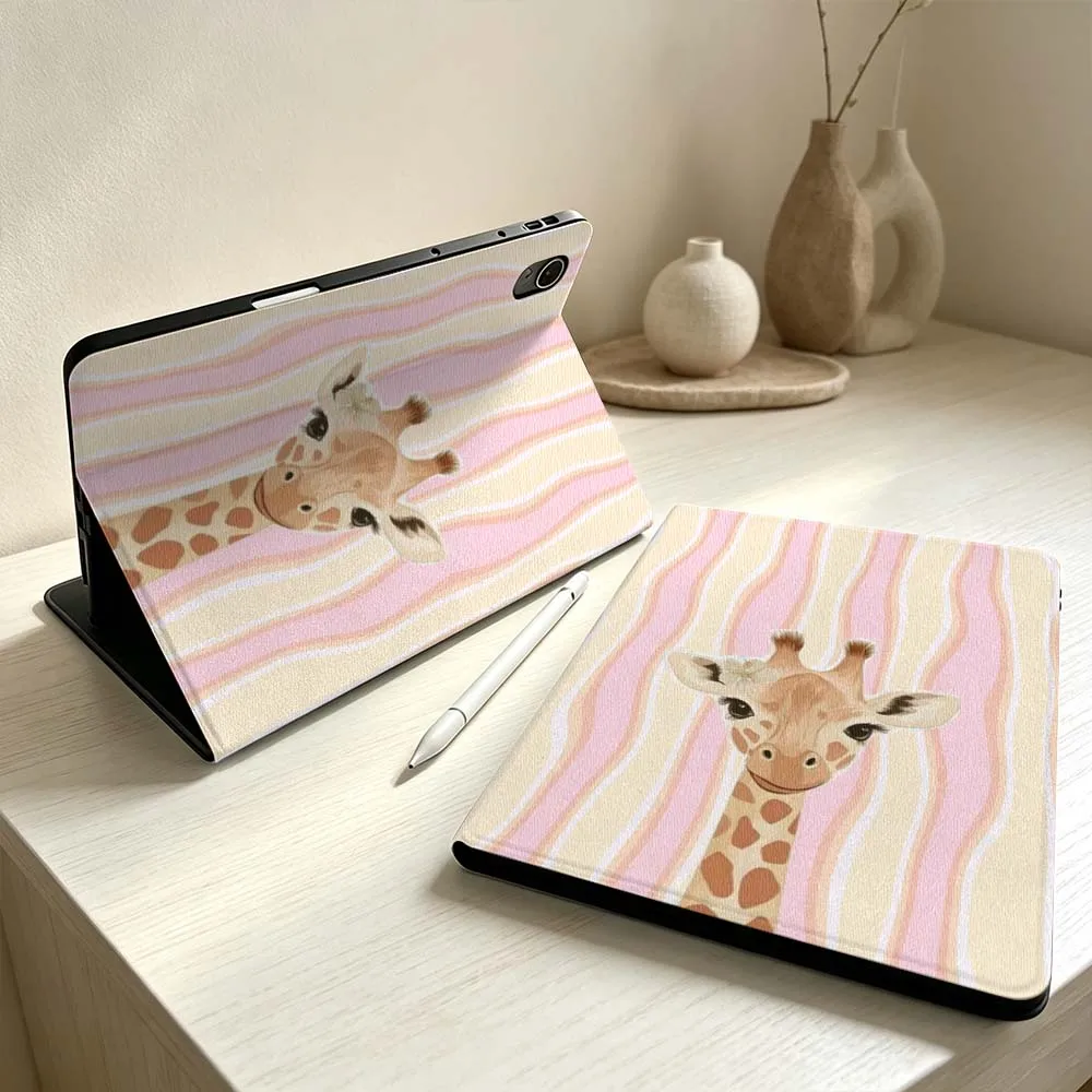 Striped Giraffe For Huawei MatePad MediaPad MagicPad Honor Pad 10 9 8 X10 X9 X9a S Pro Soft Pen Tray Tablet Case