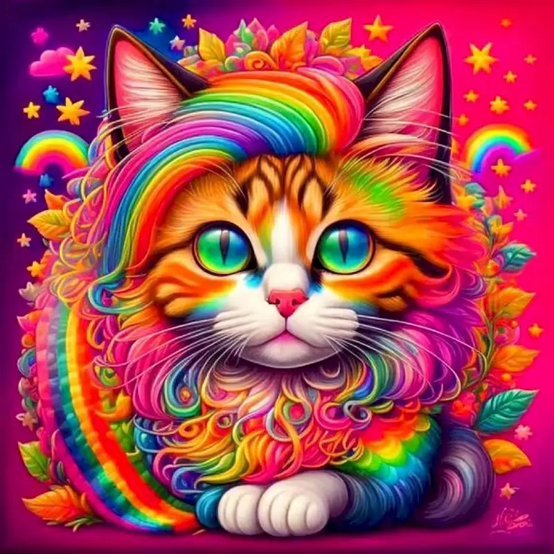 

GATYZTORY Diamond Mosaic Cat Animal Picture Rhinestones 5D DIY Embroidery Full Square Round Painting Handmade Hobby