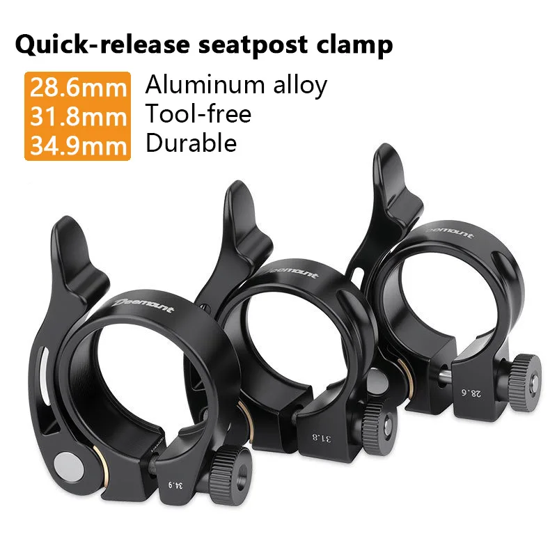 Collier de Selle à Libération Rapide pour Vélo 28.6 31.8 34.9mm en Aluminium – Clip de Verrouillage pour Tube de Selle VTT et Vélo de Ville – Pièces de Cyclisme