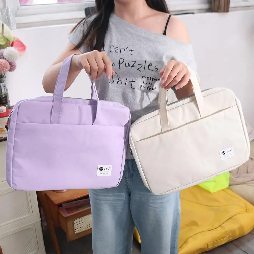 حقيبة تخزين المستندات ذات سعة كبيرة، منظم ملفات A4 مقاوم للماء بطبقة مزدوجة مع مقبض، مجلد ملفات خفيف الوزن وبسيط