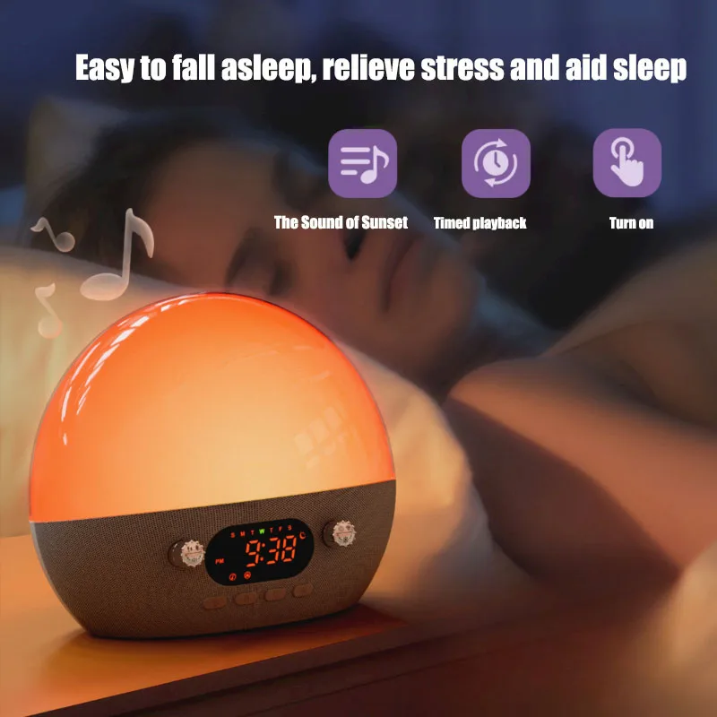 Simulated sunrise wake-up light Amazon cross-border white noise sleeping atmosphere light Bluetooth music intelligent