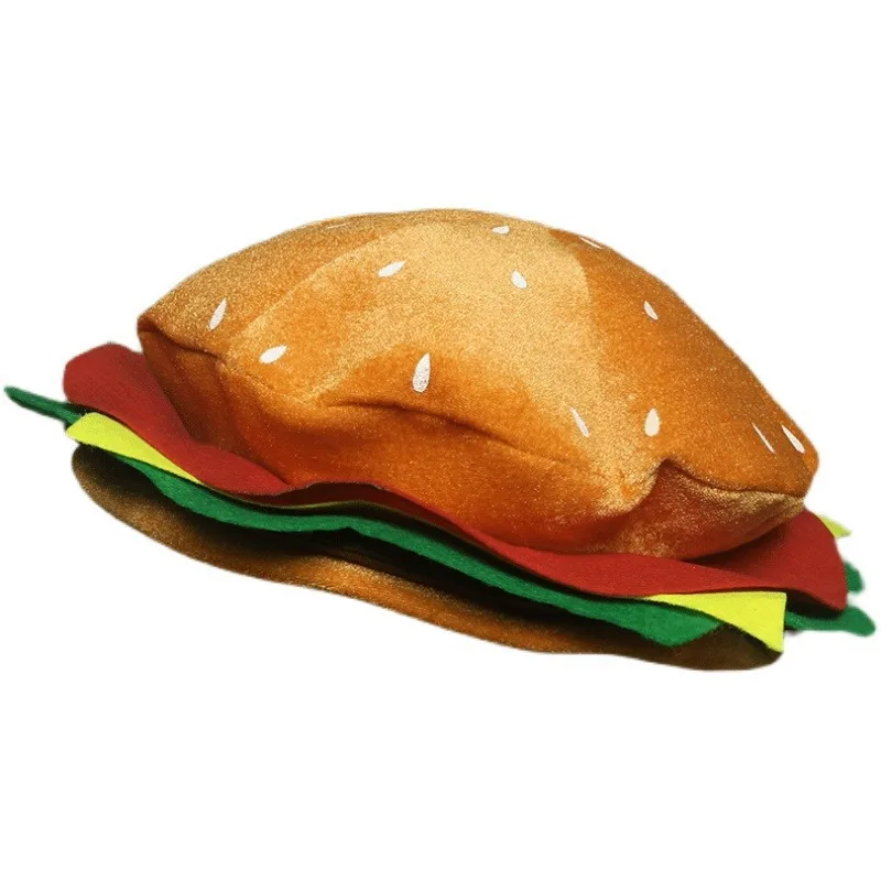 Funny Fast Food Fancy Hat Women Kids Hamburger Cheeseburger Shaped Carnival Halloween Christmas Party Dress Up Costume
