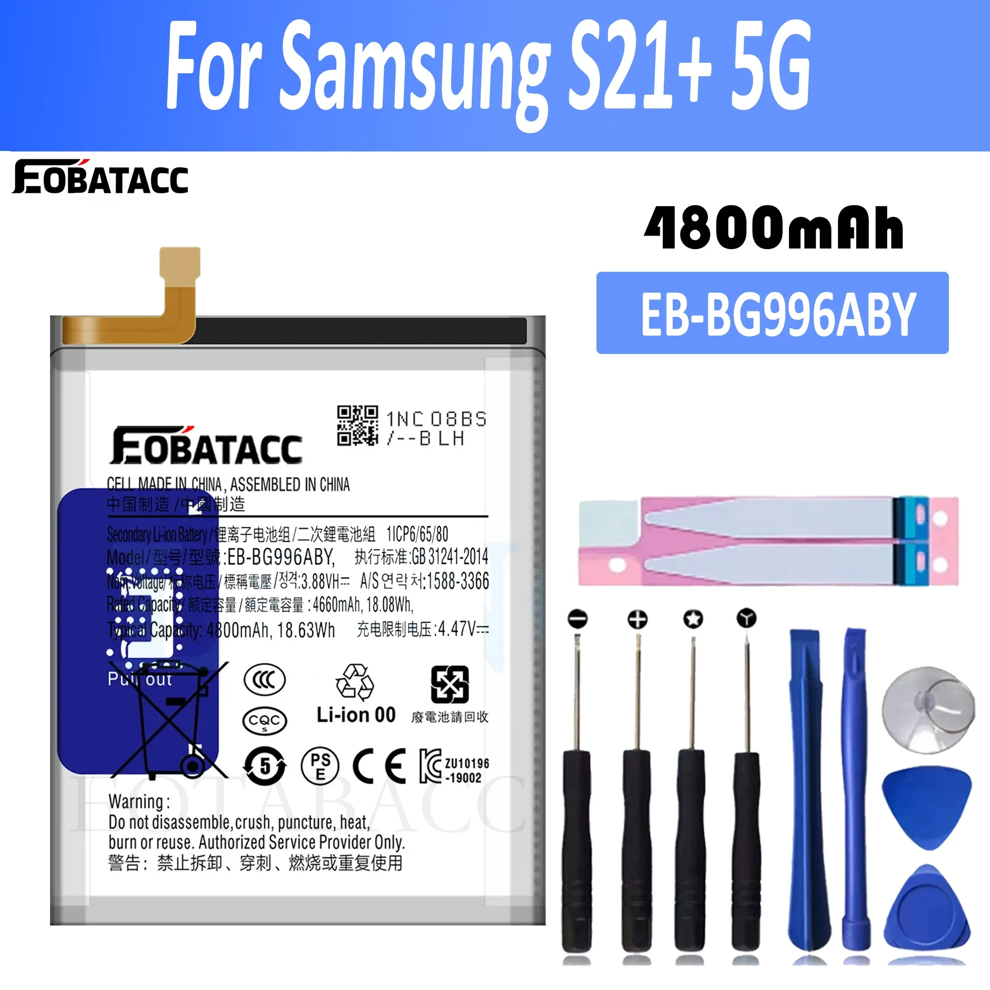 

EOTABACC New 100% High Quality EB-BG996ABY Battery For Samsung Galaxy S21+ 5G Mobile Phone Bateria