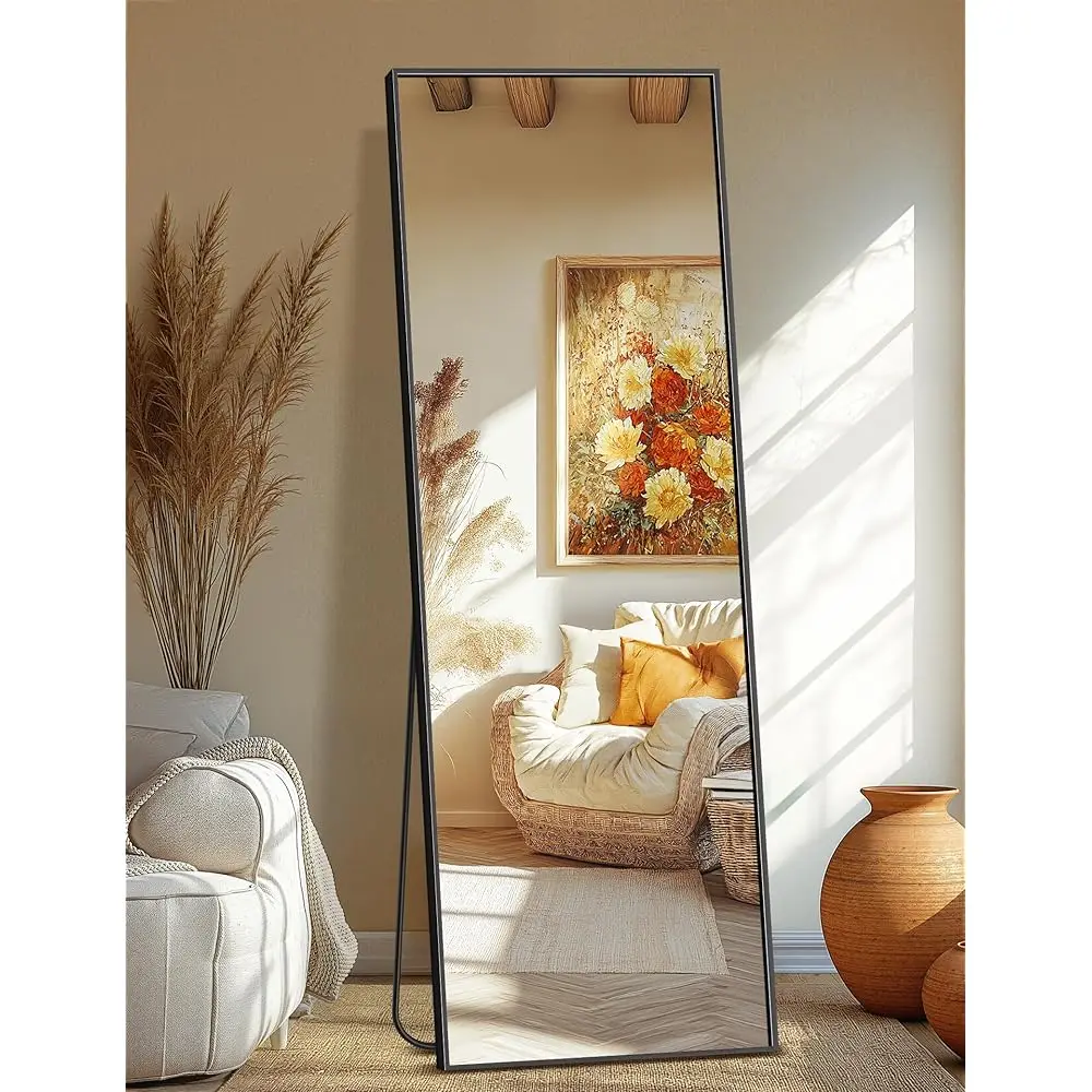 

Зеркало для домашнего спортзала настенное, 70x24x2 шт., в полный рост, безрамное, большое зеркало для дома, тренировок, спальни, гаража (черное)