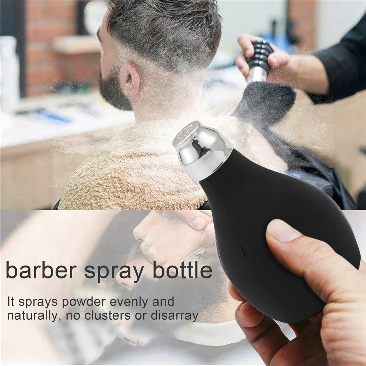 ONCE 3X Powder Bottle, Refillable Silicone Powder Dispenser Empty Powder Container for Barber, Powder Sprayer