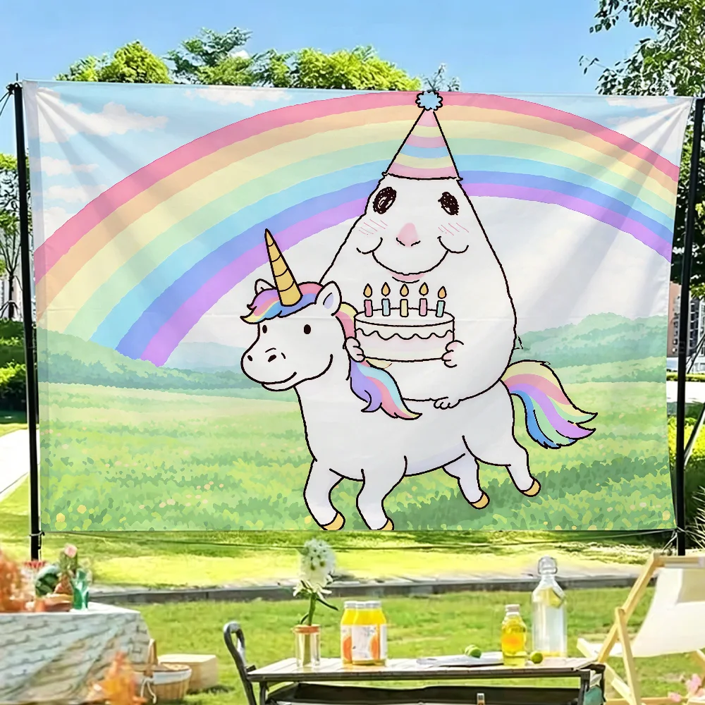 Hamster Meme Sun Shines Flagge für Gartenparty, Wohnzimmer, Zuhause, Balkon, Wanddekoration, Banner, Schlafzimmer, Outdoor-Wandteppich – Detail 4