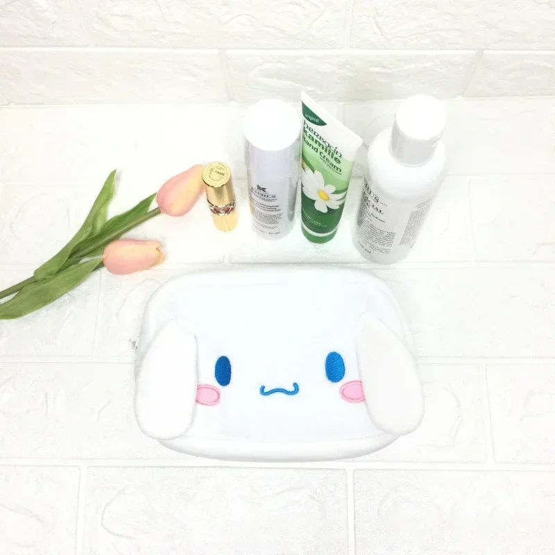 Sanrio Cinnamoroll Borsa per cosmetici Pom Pom Purin Astuccio per studenti XO Nero Cosmetico Piccoli oggetti Portafoglio portaoggetti Simpatico cuore femminile