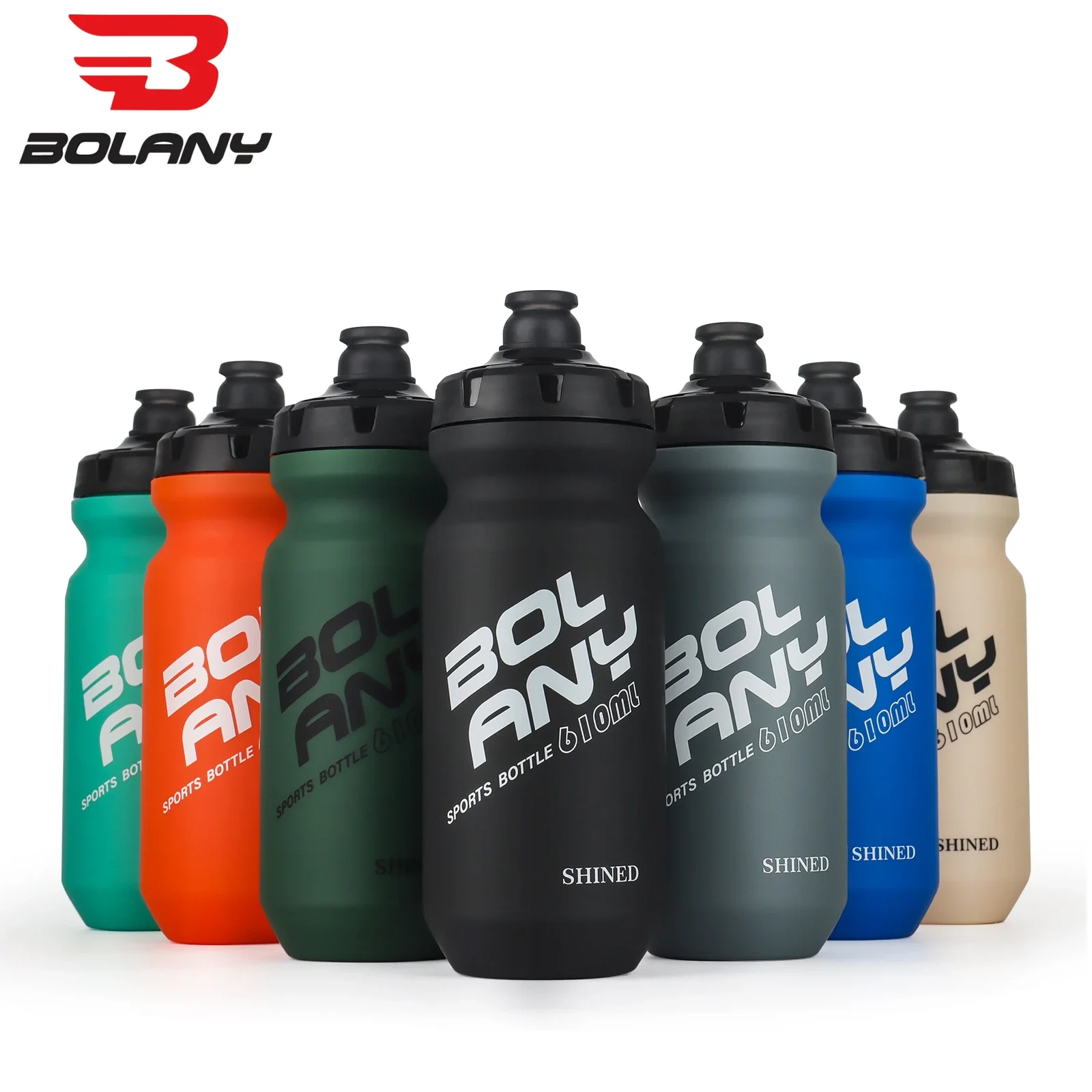 BOLANY 610ML Bicycle Water Bottle Sports Bottle Rubber Paint Plastic Portable Squeeze Drinking Outdoor Kettle Cycling Supplies