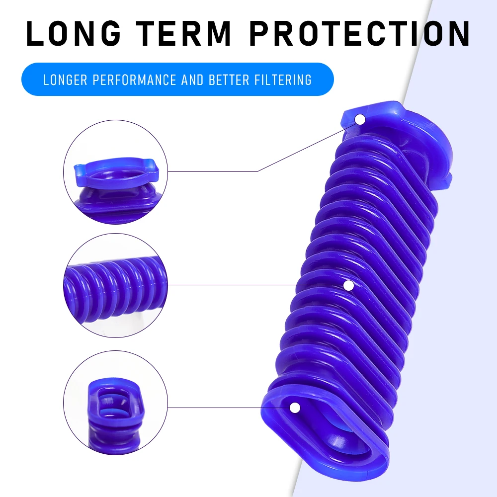 Pieza de repuesto de manguera de conducto inferior para aspiradora Dyson V7 V8 V10 V11, rodillo suave, tubo de goma suave Flexible, manguera azul de succión de tambor