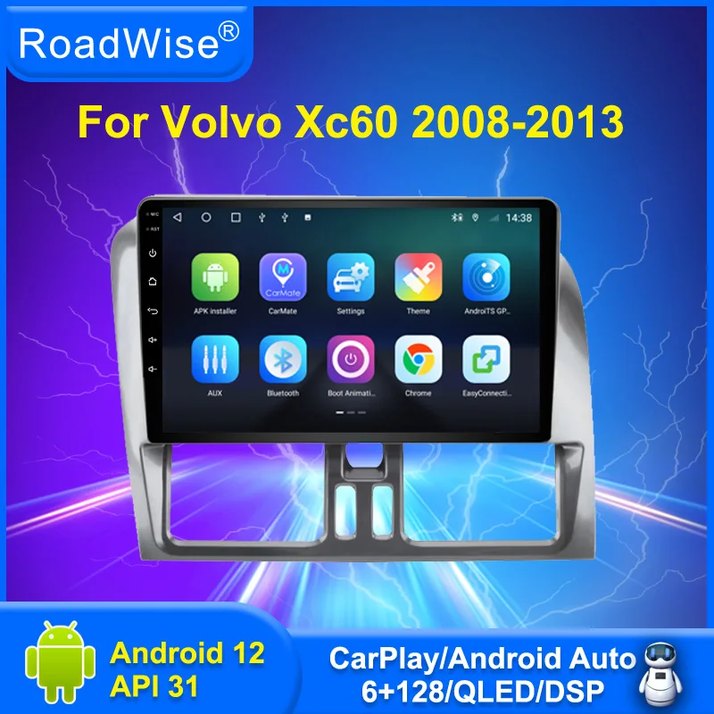 Roadwise Multimedia Player Android Car Radio For Volvo XC60 que 1 2008 2009 2010 2012 2013 4G GPS BT Carplay 2din DVD autoStereo