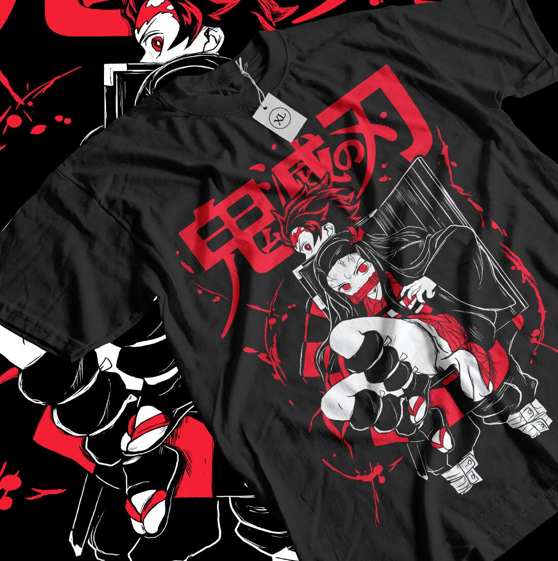 Tanjiro Nezuko T-Shirt Demon Slayer Kimetsu No Yaiba Manga Horror Shirt All Size