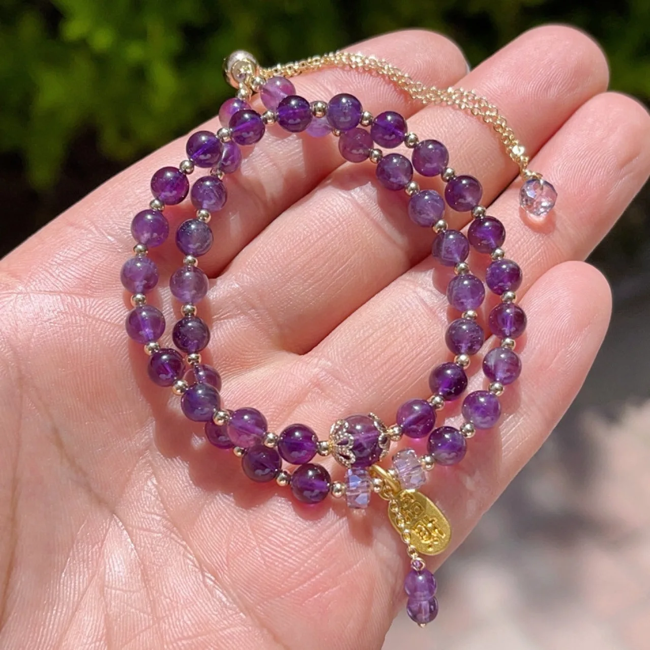 Purple Crystal Beads Exquisite Zircon Charm Bracelet for Women Cute  Girls Gifts   Jewelry Accessories Fine Jewelry Bracelets