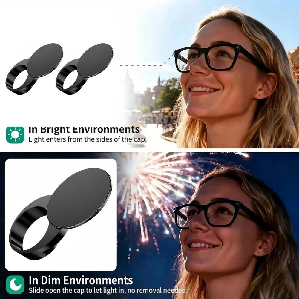 Camera Privacy Cover Led Indicator Light Cover for Meta Glasses Anti glare Rotating Shading Sticker for Glasses