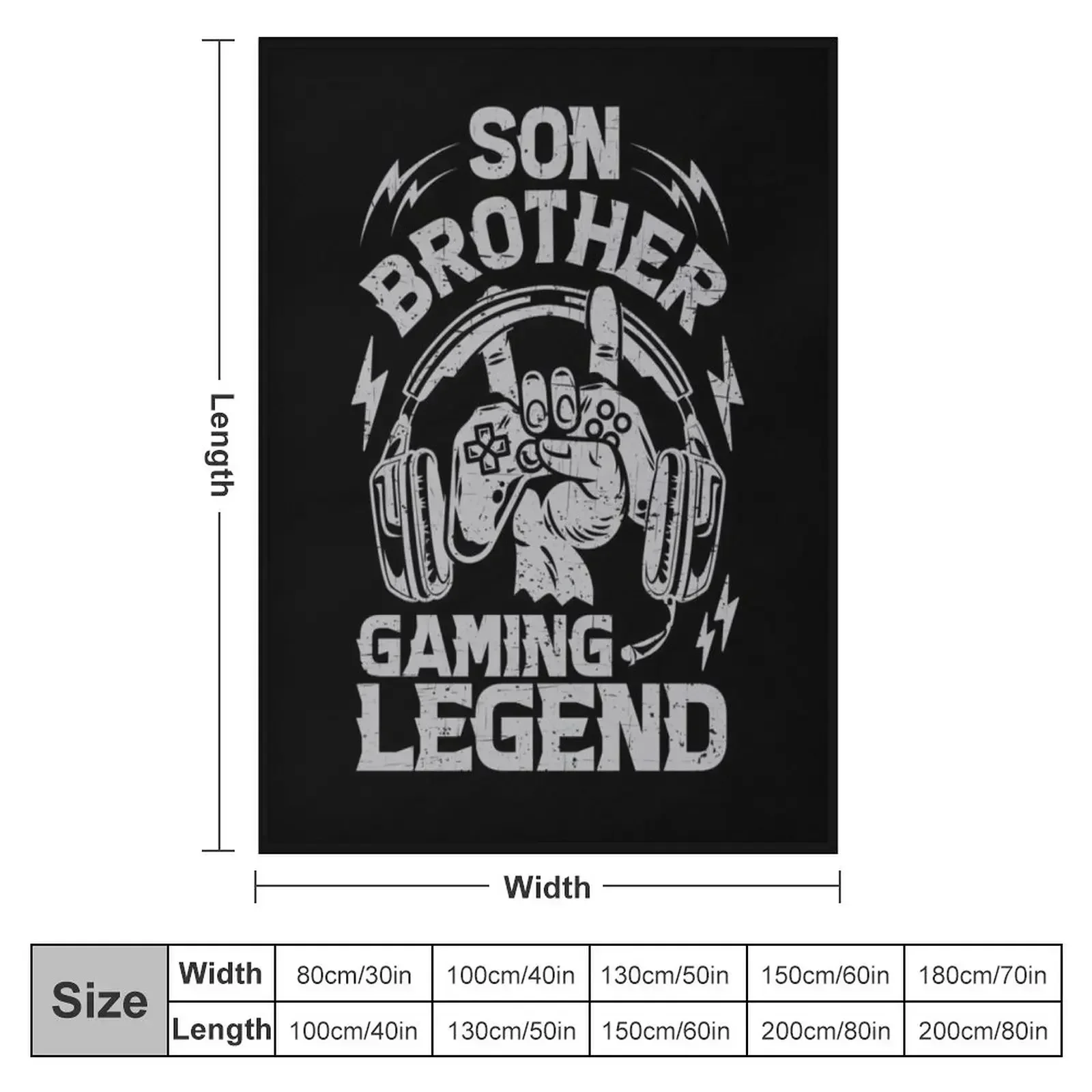 Son Brother Gaming Legend Gamer Gifts For Teen Boys Gaming Vintage Throw Blanket