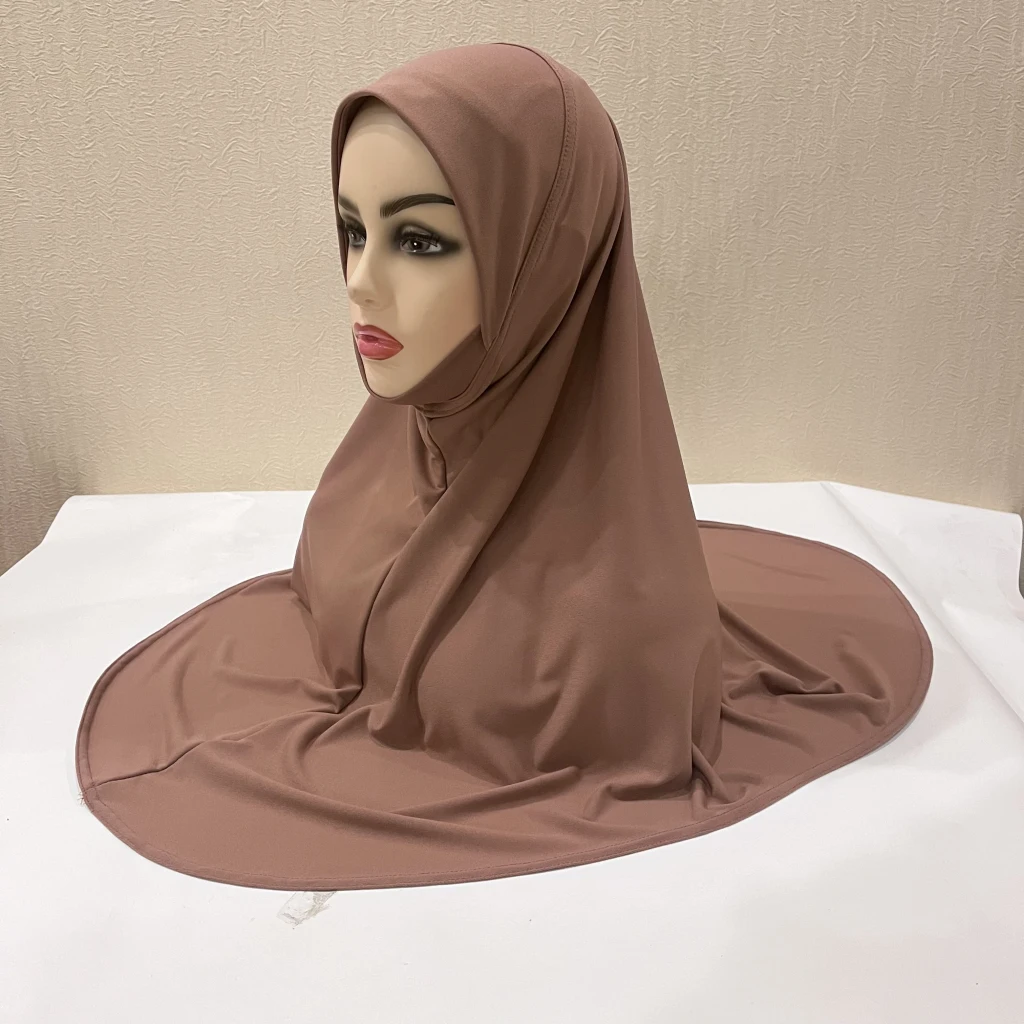 H124 Erwachsene, hochwertiger, großer muslimischer Hijab-Schal mit Kinnteil, islamisches Kopftuch, Hüte, Armia, zum Anziehen, Kopfbedeckung, Turban-Kappen – Detail 19