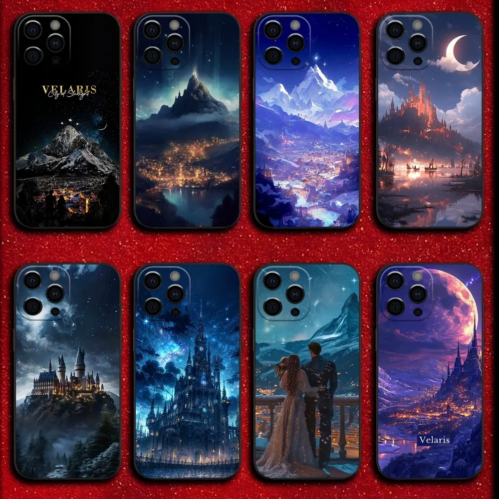 Velaris A Court of Mist and Fury Phone Case For iPhone 16,15,14,13,12,11,Pro,X,XS,Max,XR,Plus,Mini Soft Black Cover