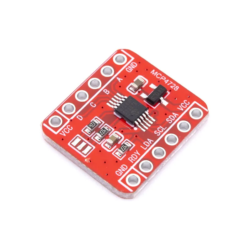 Moduł DAC 12-bitowy MCP4728, 4-kanałowy interfejs I2C, programowalna referencja napięcia z pamięcią EEPROM do projektów elektronicznych. — zdjęcie produktu 4