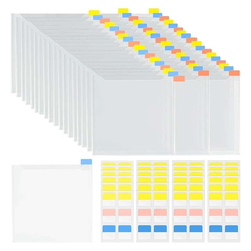 

60 шт., 6X6-дюймовая бумага для хранения, прозрачные пластиковые рукава с 120 липкими индексными вкладками для организации бумаги для скрапбукинга, карточек