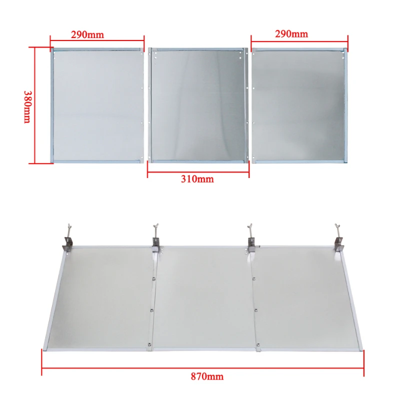 1Set Patio Heater Reflector Shield for Outdoor Lamp Round Natural Gas and Propane Effective Heat Focusing Reflector 380x780mm