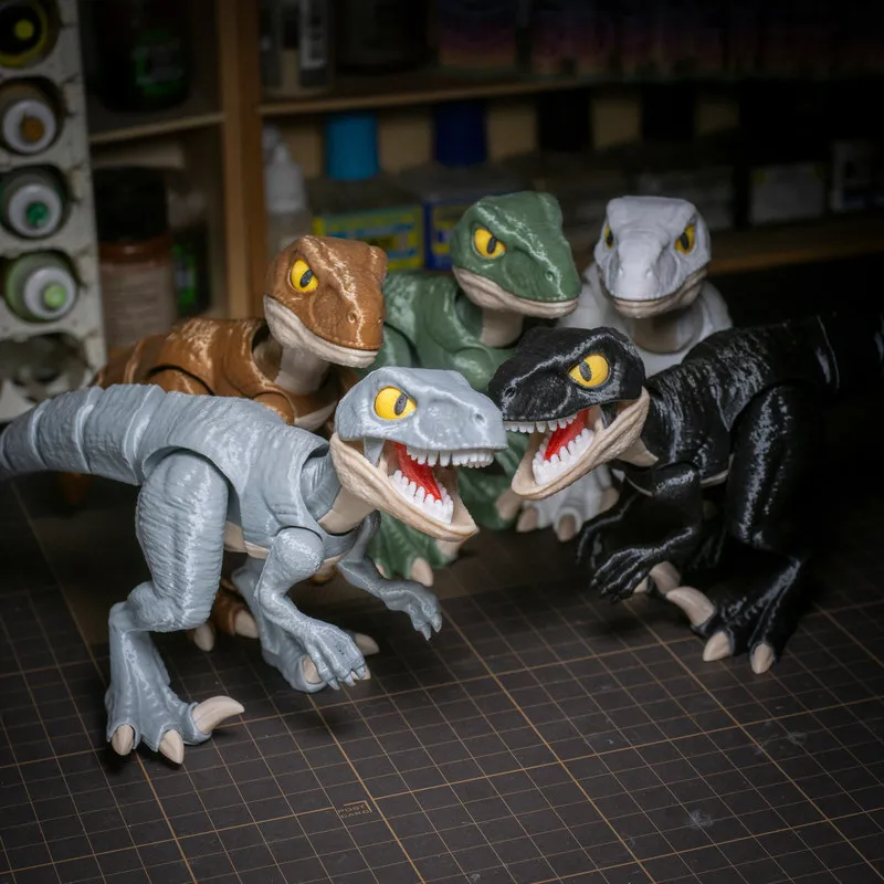 

3D-печатная полностью подвижная фигурка велоцираптора, хищного динозавра Юрского периода, украшение для дома и рабочего стола, коллекционный предмет для взрослых.