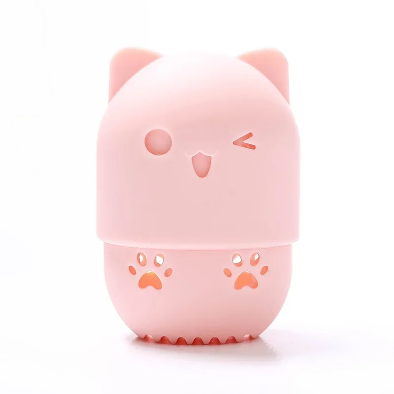 1Pc Kitten Silicone Powder Puff Drying Holder Egg Stand Beauty Pad Makeup Sponge Display Rack Cosmetic Blender Case Puff Holder