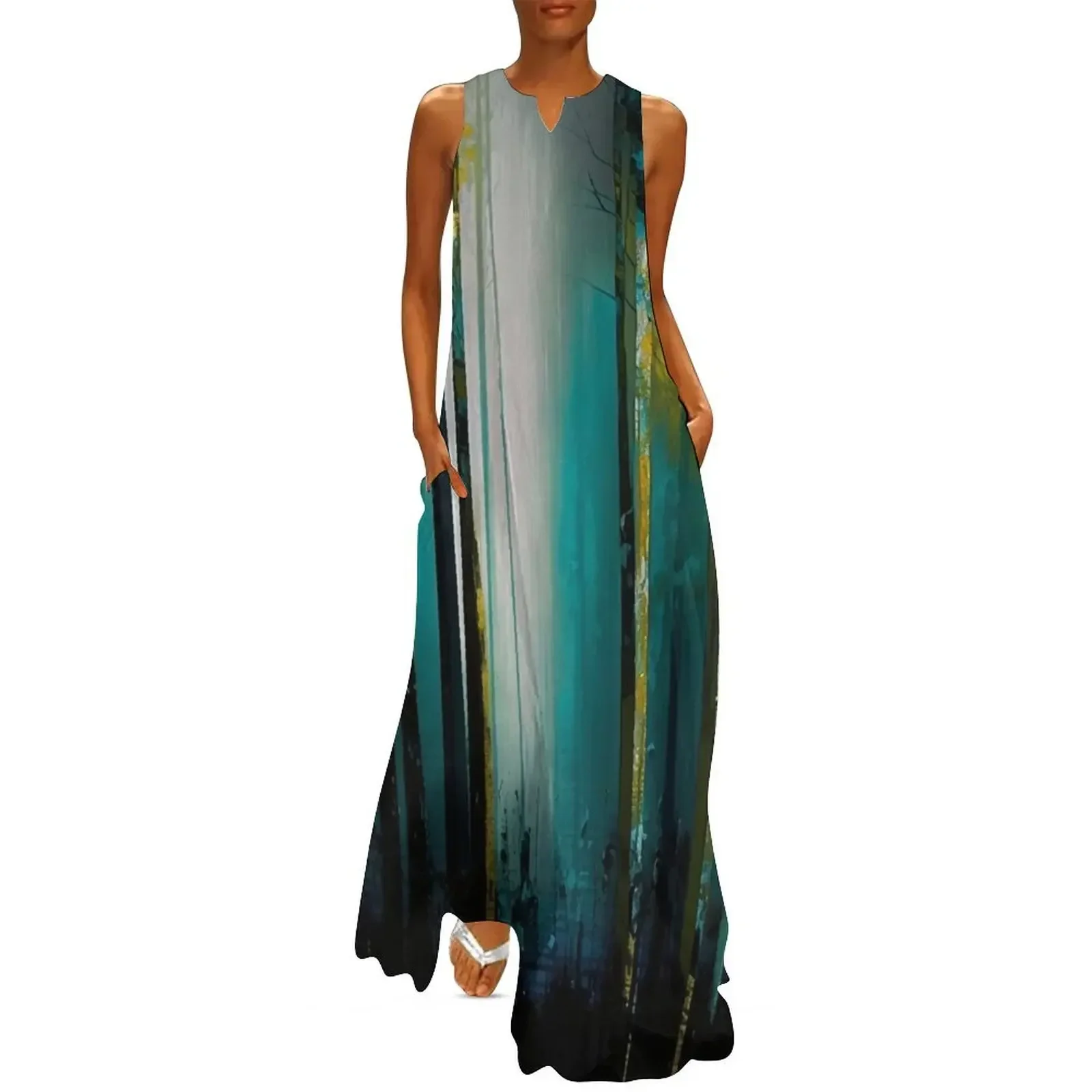 

forest abstract Long Dress elegant and pretty women's dresses long dress women summer dress for women 2025 Party dresses