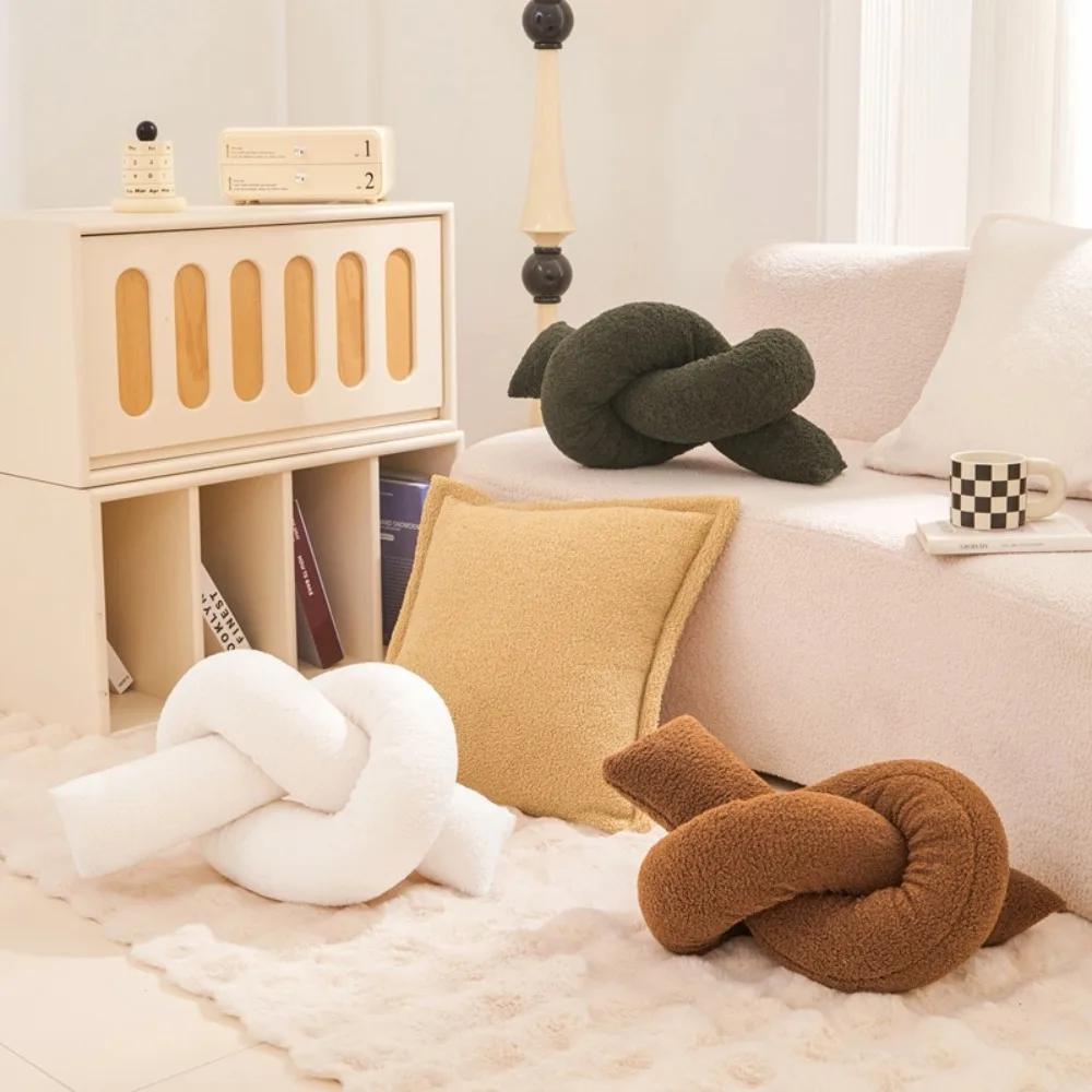 

Креативная скандинавская декоративная подушка с узлом, приятная для кожи, современный стиль, длинная мягкая подушка для поясницы, подарок