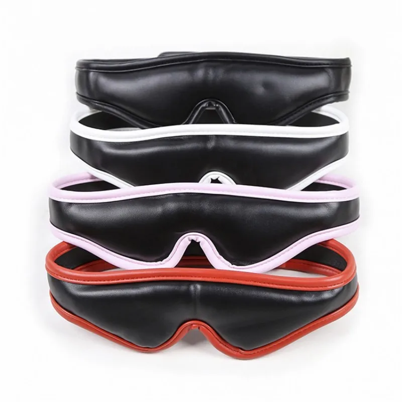 Sexy Sponge PU Leather Velcro Eye Mask Blindfold Adult Cosplay Loving Club Party For Men Women Fetish Mask Gay Exotic Costume