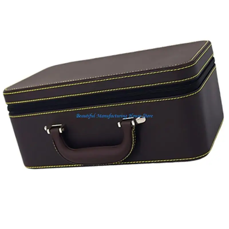 E56A Decorative Leather Jewelry Storage Case Chest Storage Organizers with Drawers with Elegant Styles for Home Decoration