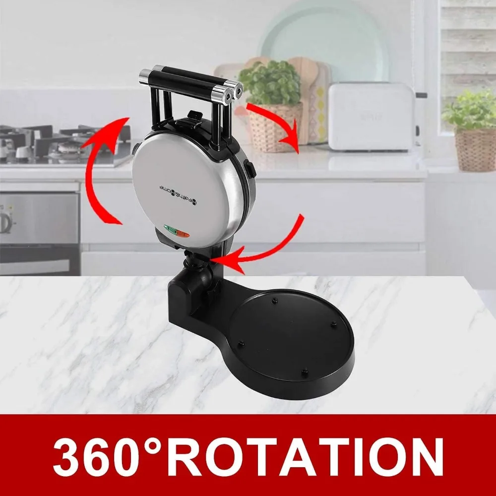 3-in-1 Waffle, Omelet, Egg Waffle Maker, 3 Removable Nonstick Baking Plates, Upgraded 360 Rotating