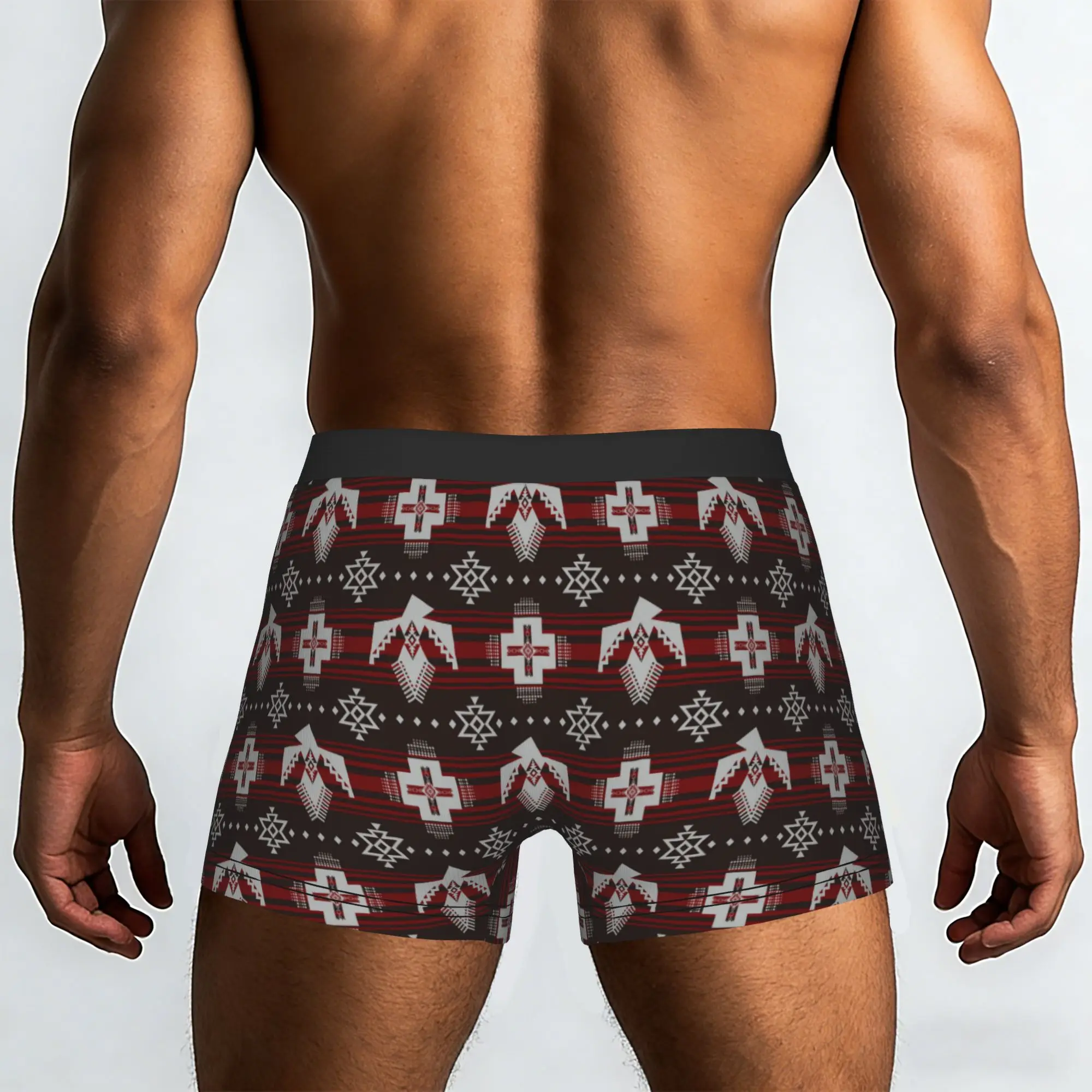 Custom Male Native American Stripes Pattern Aztec Western Navajo Underwear  Boxer Briefs Breathable Shorts Panties Underpants