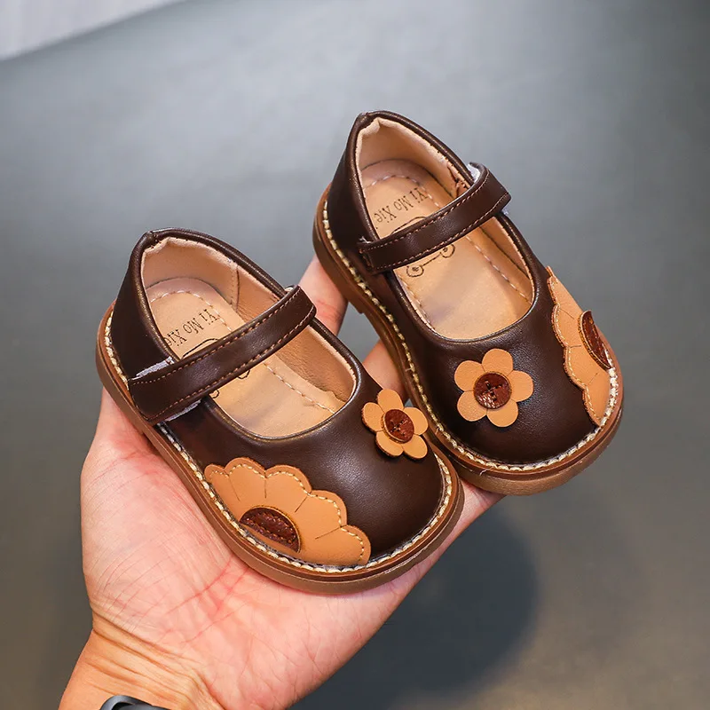 Chaussures en cuir à semelle souple pour enfants, chaussures de princesse, chaussures de marche Mary Gasoline, chaussures plates pour filles, chaussures pour enfants, nouvelle mode