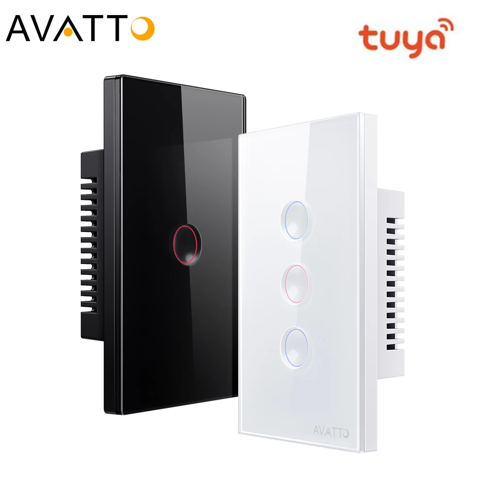 

AVATTO Tuya WiFi Smart Touch Groove Light Switch 1/2/3/4 Gang Smart Life APP Remote Control Work for Alexa Google Home