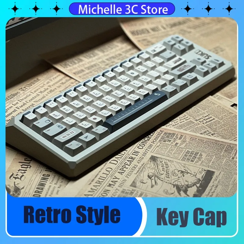 Retro Theme Fancy Love All Five Sides Thermal Sublimation New Original Key Cap Mechanical Keyboard 140Key Cross Axis Collocation