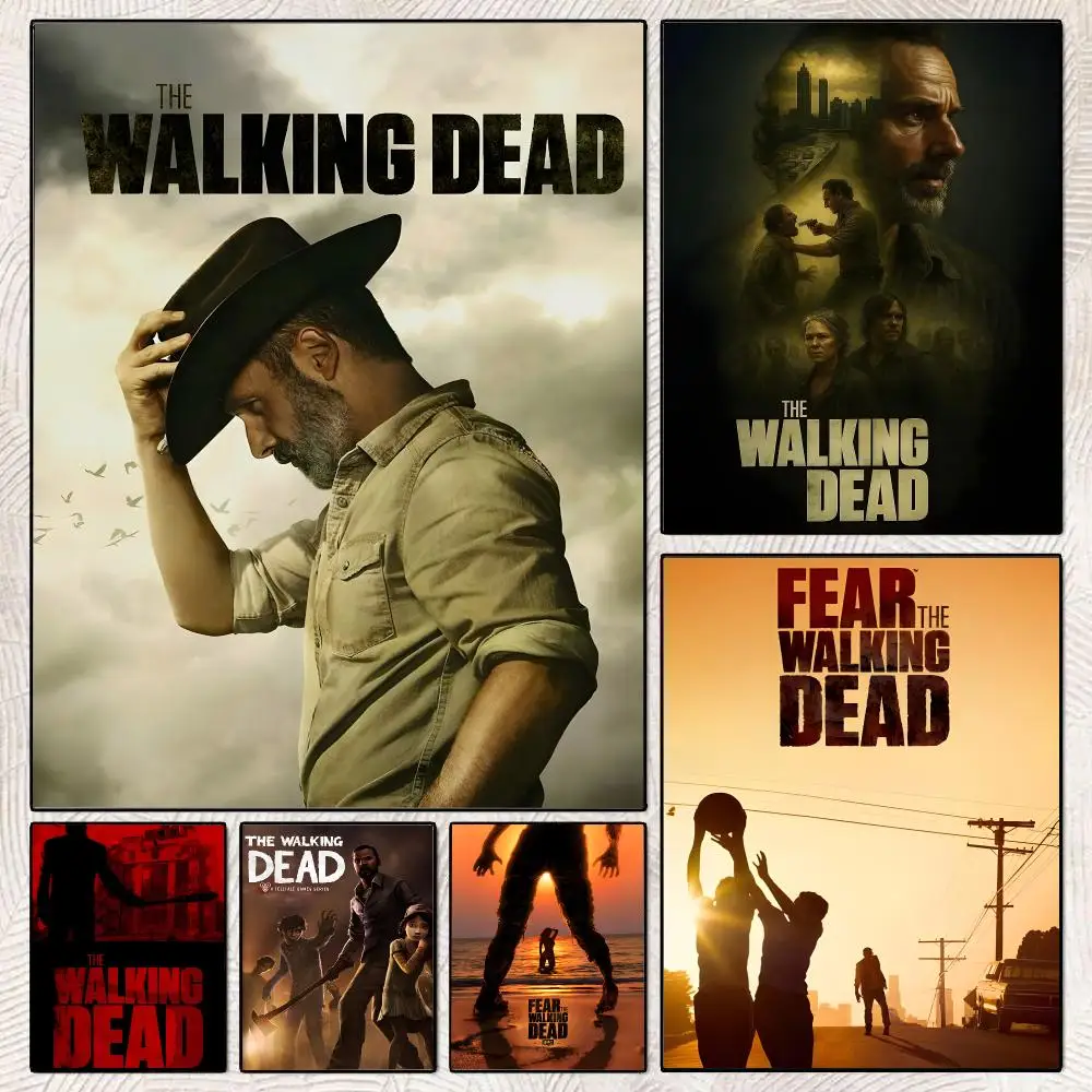 Movie The W-Walking Dead Poster Decorative Wall Art Stickers Mural For Home Living Room Hallway Decor Gift