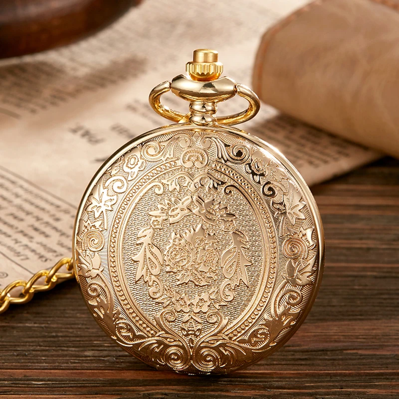 Antique Steampunk Vintage cyfry arabskie zegarek kieszonkowy kwarcowy kwiatowy wzorzysta poszewka naszyjnik wisiorek łańcuch zegar mężczyźni kobiety