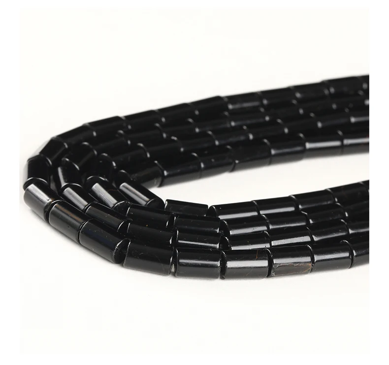 6x9mm Natürliche Schwarze Turmalin-Zylinderperle Lose Abstandsperle für Schmuckherstellung DIY Halskette Armband Zubehör – Detail 6