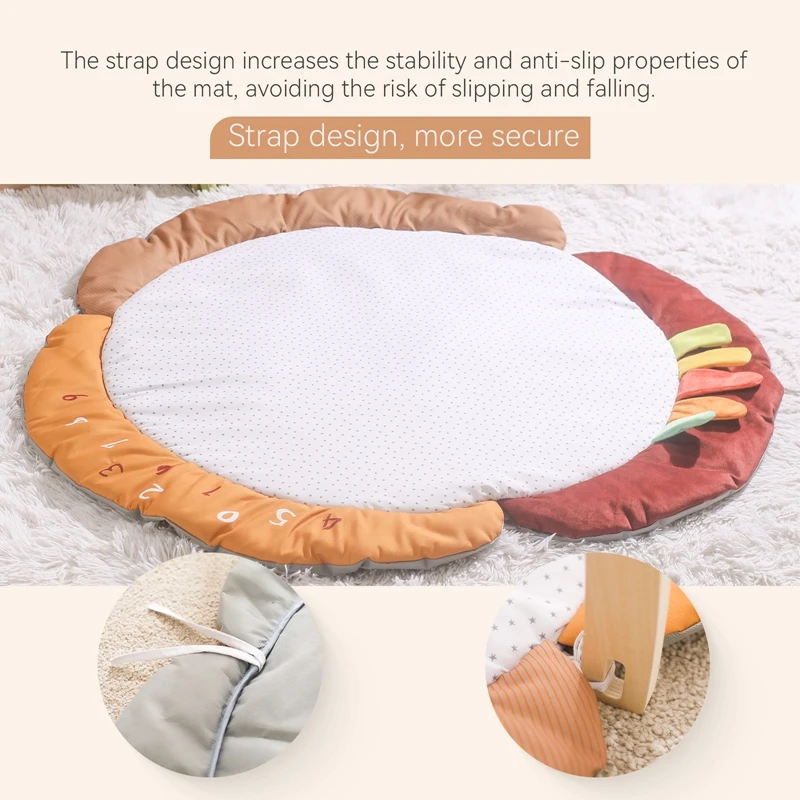 Double-sided Kid Round Soft Cotton Carpet Game Floral Playmat Baby Play Mat Room Decor Portable Cleaning Child Crawling Mat Gift