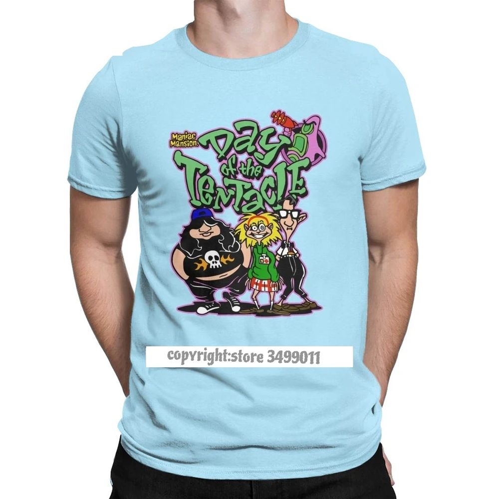 Day Of The Tentacle Men Tshirts Novelty Tee Shirt Round Neck Tee Shirt Cotton Party Camisas Hombre Tops & Tees