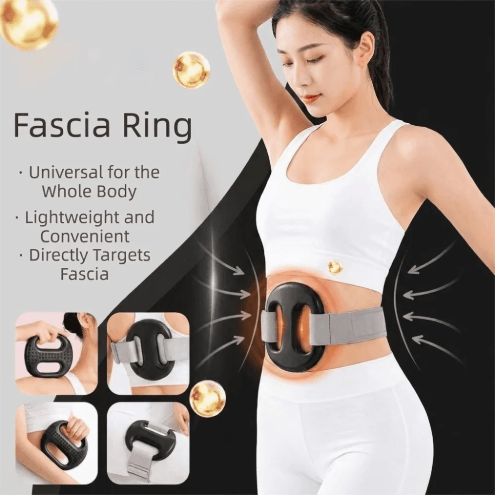 Full-Body Fascia Ring Deep Tissue Vibration Muscle Handheld Massager USB Charging Hot Compress Fascia Massager Muscle Relaxation