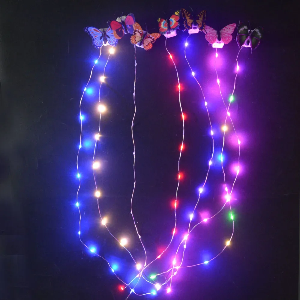 Erhalten Sie kreativen Haarspangen mit LED-Lichtern, der zum Weben von Zöpfen und zum Dekorieren von Glow-Partyzubehör eignet – Detail 10