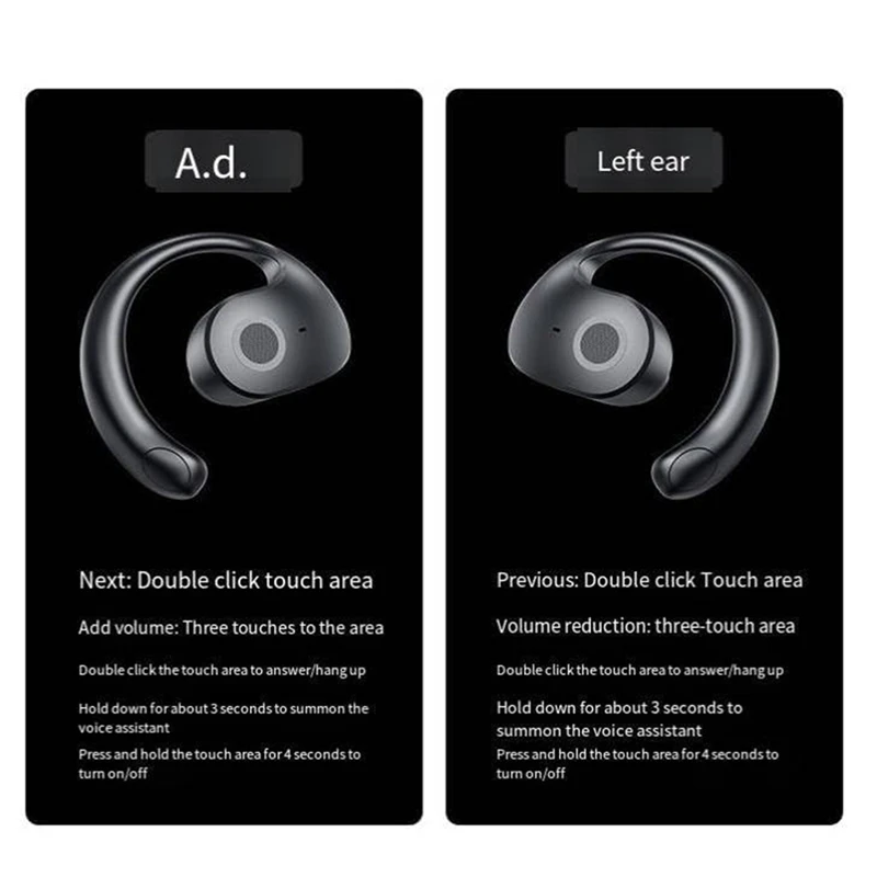 BNVN-TWS 5.3 Słuchawki Bluetooth Wiszące ucho 40 Mah Moc Długotrwała ciągłość Wielofunkcyjny zestaw słuchawkowy Bluetooth