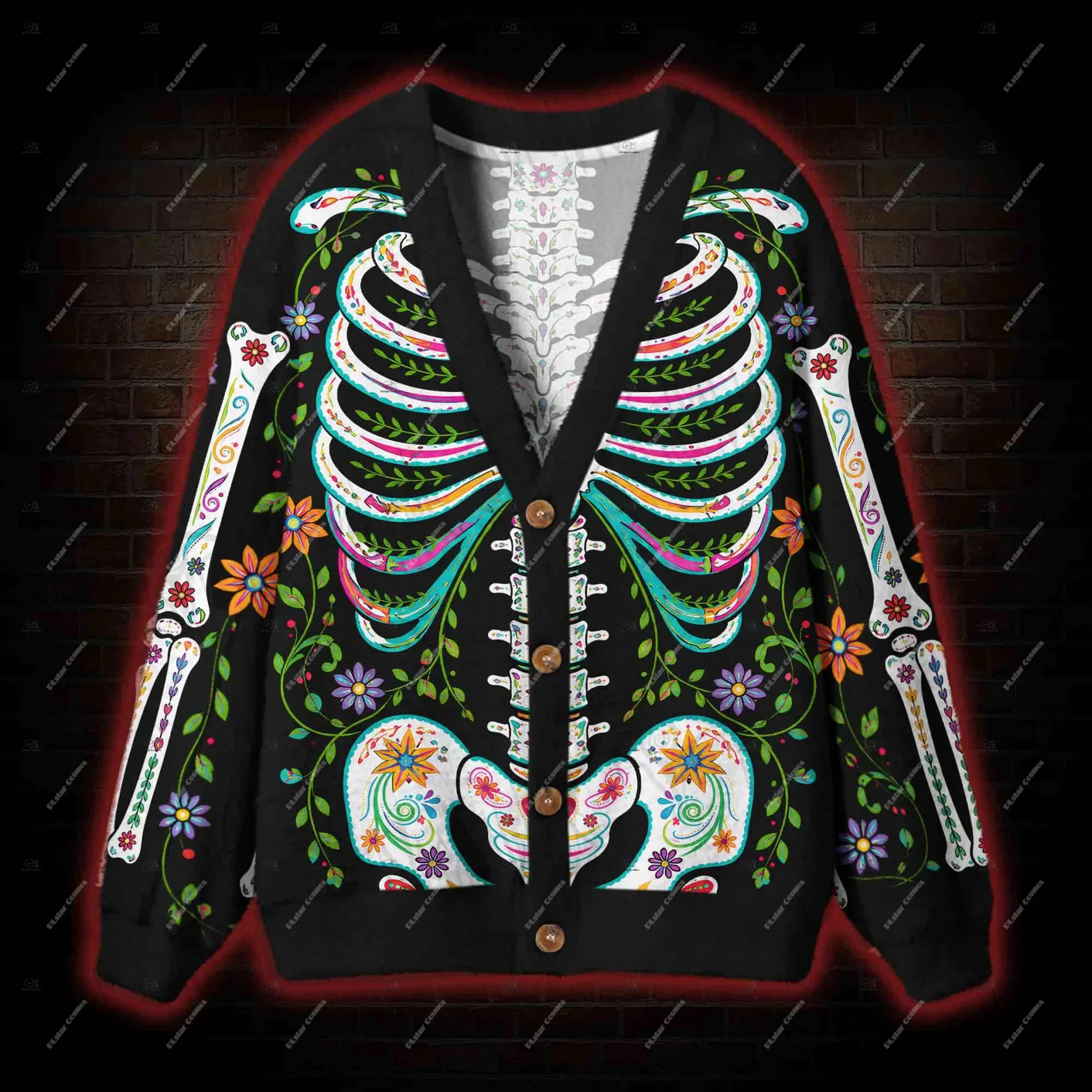 Christmas Halloween Witch Dark Style Outfit Vintage Cardigan Sweatshirt 3DPrint Harajuku Streetwear Casual Funny Long Sleeves 14
