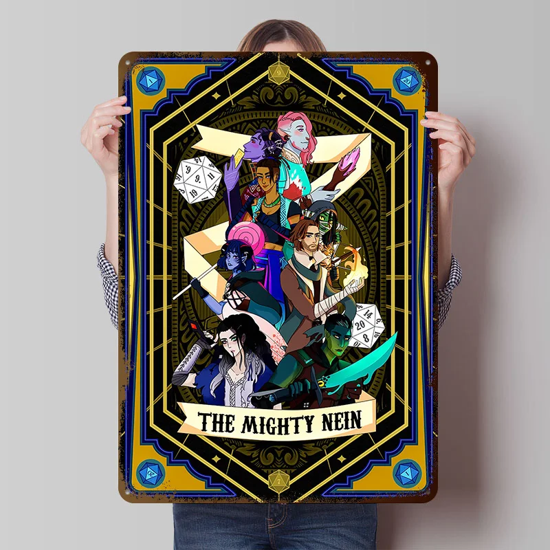The Mighty Nein Character Art Metal Poster Customized Wall Art Retro Vintage Tinplate Signs for Office Decoration Gaming House