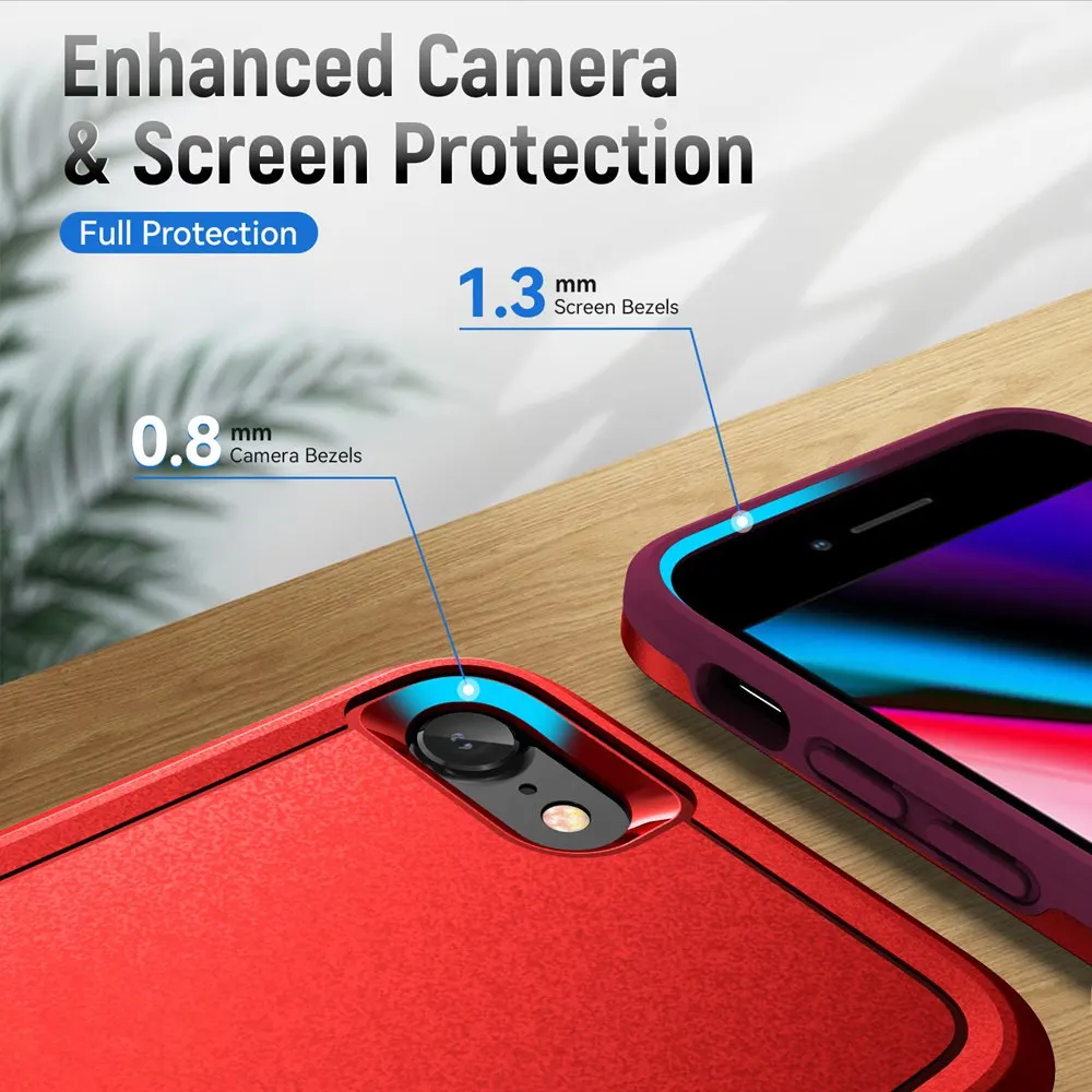 Für iPhone SE 3 2022 Hülle Stoßfeste Hybrid-Hülle mit Doppelschicht-Design Harte Abdeckung für iPhone SE 2 2020/iPhone 6/6S/7/8 Plus Hüllen – Detail 5