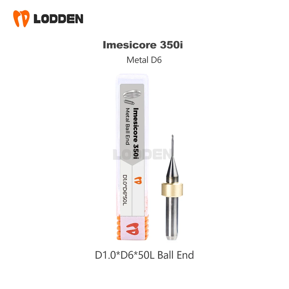 Imesicore 350i Dental Milling Burs Grinding Metal D6 Shank 50mm Length Ball End/bore Bit/bull Mill Head Shape Grinding Tool