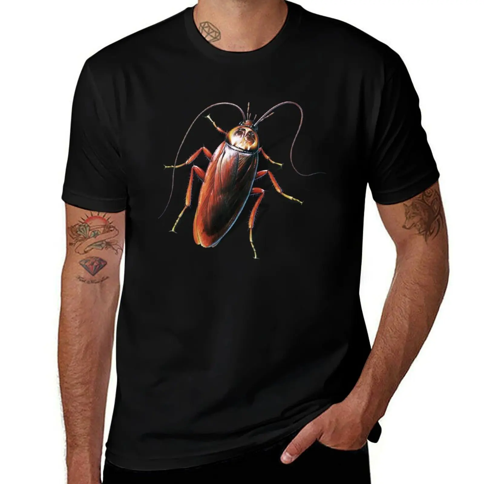 Cockroach T-Shirt Basic Breathable Solid Color T-Shirt