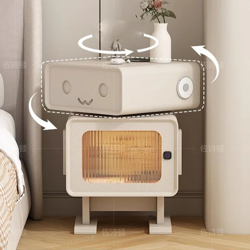 

Modern Mobile Nightstand Cabinets Coffee Organizer Storage Luxury Drawers Wood Bedside Table Bedroom Muebles Hotel Furniture