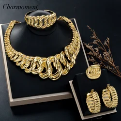 Luxury Irregular Big Jewelry for Women Set Romantic Wedding Necklace Engagement Bracelet Twine Ring Piercing Ear Buckle Hot Sale